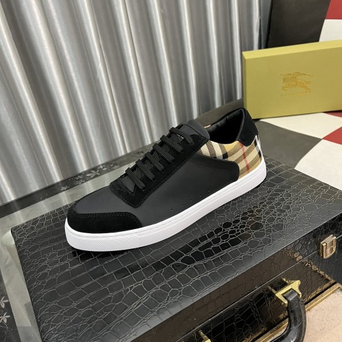 Men's Vintage Check Panelled Casual Sneakers Black