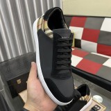 Men's Vintage Check Panelled Casual Sneakers Black