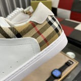 Men's Vintage Check Panelled Casual Sneakers White