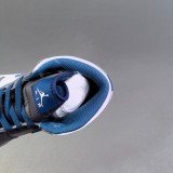Air Jordan1 Mid True Casual Sneakers Grey White Blue Man DQ8426-014 Woman DQ8423-014