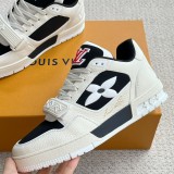 Trainer Casual Sneakers Monogram Flower Black White