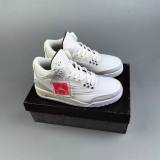 AJ3 High Top Retro Versatile Sneakers White&Gray DA3595-100