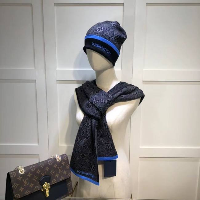One Point Knit Cap Cuffed Beanie and scarf Winter Soft Warm Unisex T202#