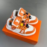 Trainer Maxi Low Top Lace Up Sneakers Orange White