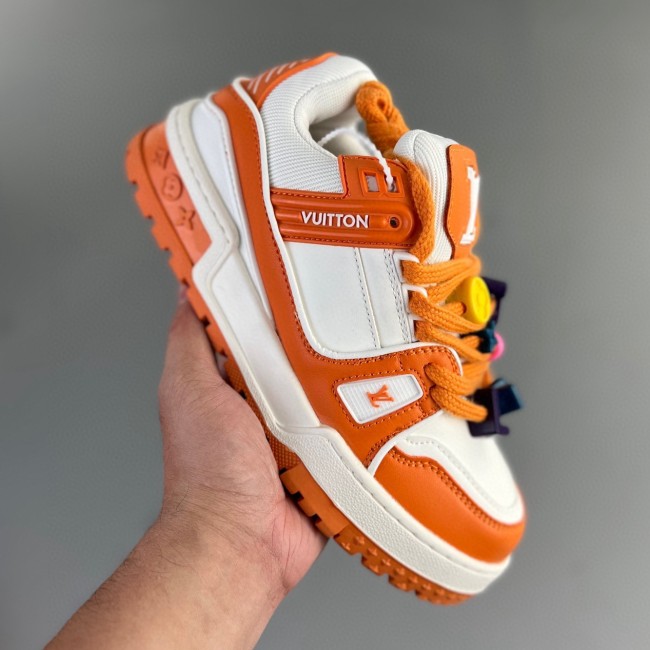 Trainer Maxi Low Top Lace Up Sneakers Orange White