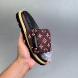 Original Pool Pillow Comfort Slides Monogram Versatile Slippers Dark Red&Gold Printed