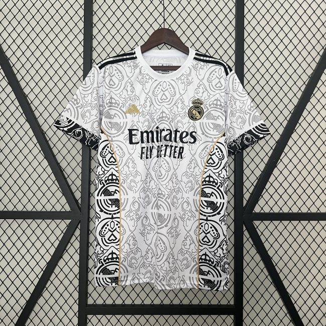 2425 Real Madrid Special Edition Home Jersey White Black Gold
