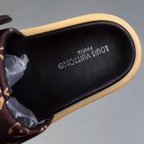 Original Pool Pillow Comfort Slides Monogram Versatile Slippers Dark Red&Gold Printed