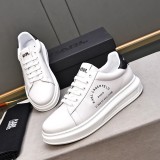 Men's Low Top Lace Up Simple Versatile Sneakers White