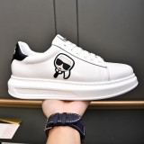Men's Low Top Lace Up Simple Versatile Sneakers White