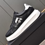 Men's Low Top Lace Up Simple Versatile Sneakers Black White