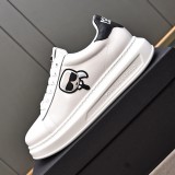 Men's Low Top Lace Up Simple Versatile Sneakers White