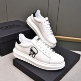 Men's Low Top Lace Up Simple Versatile Sneakers White
