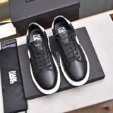 Men's Low Top Lace Up Simple Versatile Sneakers Black White