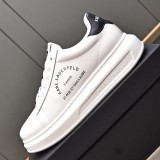 Men's Low Top Lace Up Simple Versatile Sneakers White