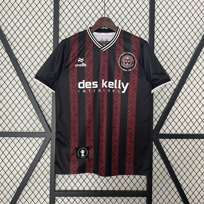 2425 Bohemian F.C. Home Jersey Soccer Red Black