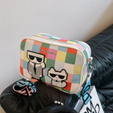 Women's Double Zipper Double Layer Printed Crossbody Bag Shoulder Bag 85337