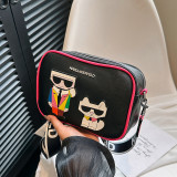Women's Double Zipper Double Layer Printed Crossbody Bag Shoulder Bag 85337