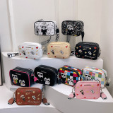 Women's Double Zipper Double Layer Printed Crossbody Bag Shoulder Bag 85337