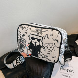 Women's Double Zipper Double Layer Printed Crossbody Bag Shoulder Bag 85337