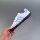 Samba VEGAN Low Top Versatile Sneakers White&Blue JI2003