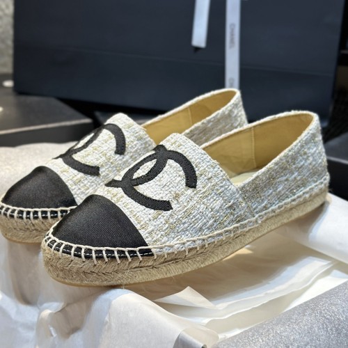 Women's Espadrilles Flat Shoes Beige Black
