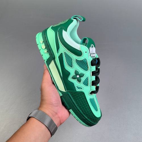 LV Skate Low Top Versatile Sneakers Green