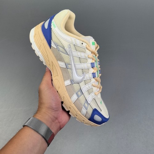 P-6000 Women's Running Shoes Beige Blue FJ5443-113