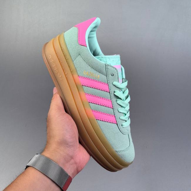 AD Originals Gazelle Bold Retro Sneakers Green Pink ID6991