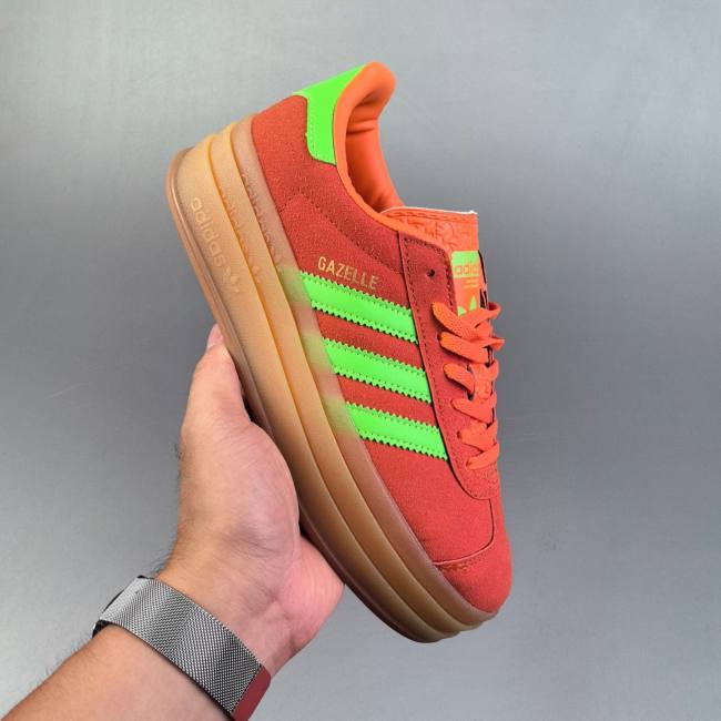AD Originals Gazelle Bold Retro Sneakers Orange Green ID6991