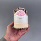Travis Scott x Air Jordan 1 Low Sneakers White Brown Khaki DM7866-106