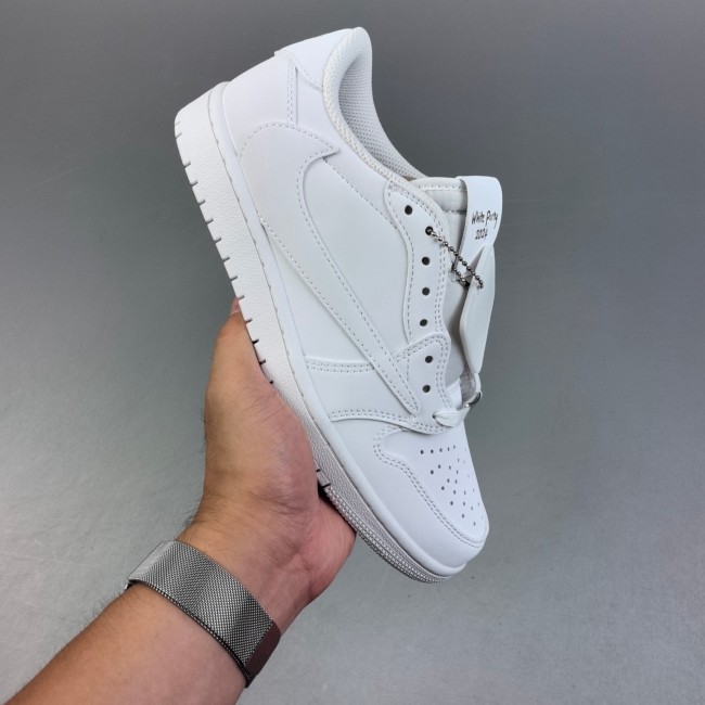 Travis Scott x Air Jordan 1 Low Sneakers Basketball Shoes White DM7866-609
