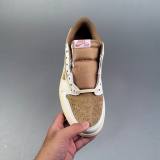 Travis Scott x Air Jordan 1 Low Sneakers White Brown Khaki DM7866-106