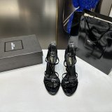 Women's Summer Cassandra Sandal Heels Black Patent Leather