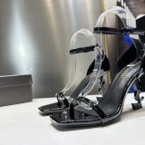 Women's Summer Cassandra Sandal Heels Black Patent Leather