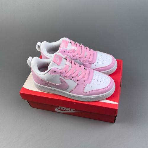 NK Court Borough 2 Low Top Cushioned Sneakers Pink White BQ5448 118