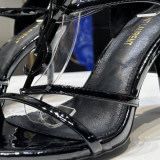Women's Summer Cassandra Sandal Heels Black Patent Leather
