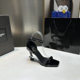 Women's Summer Cassandra Sandal Heels Black Patent Leather