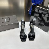 Women's Summer Cassandra Sandal Heels Black Patent Leather