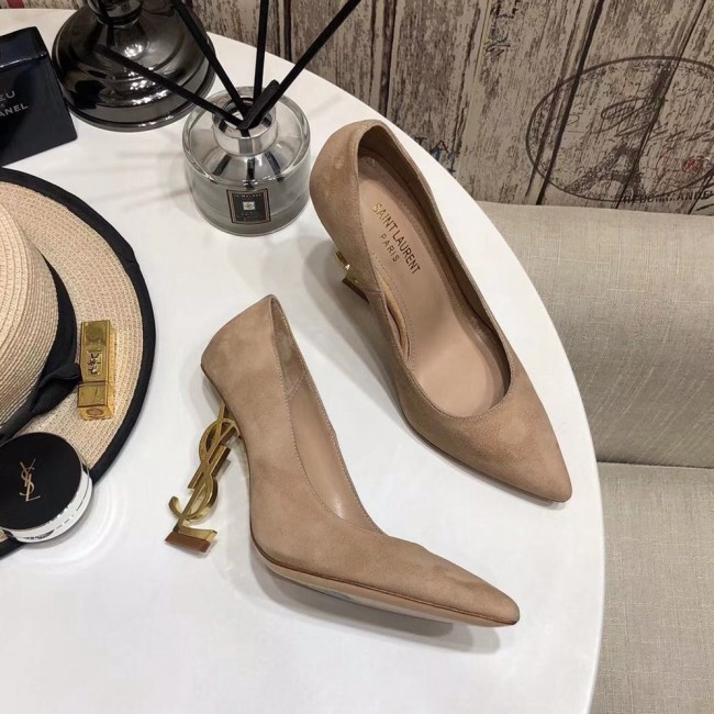 Cassandra Sue Suede Pump Frosted Leather High Heels Beige 11CM