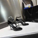 Women's Summer Cassandra Sandal Heels Black Patent Leather