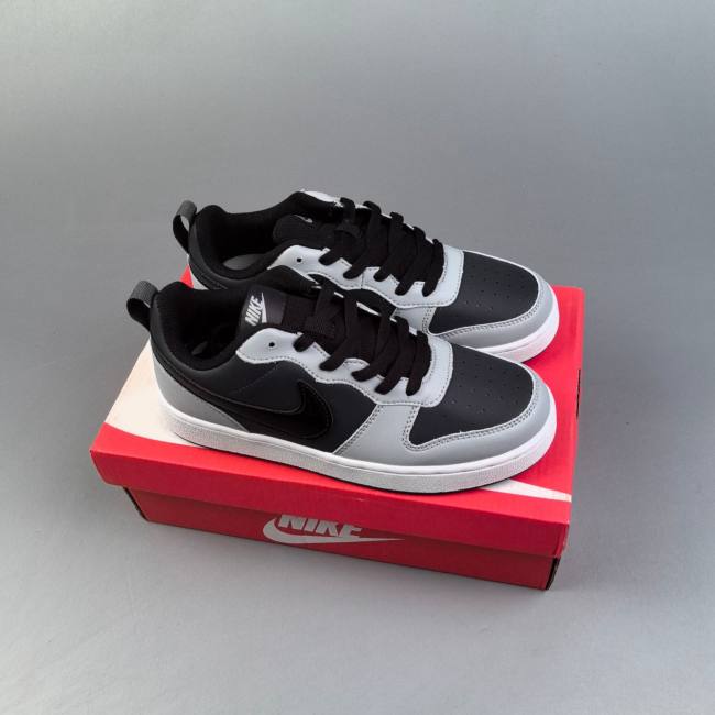 NK Court Borough 2 Low Top Cushioned Sneakers Black Gray BQ5448 118