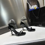Women's Summer Cassandra Sandal Heels Black Patent Leather