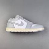 Air Jordan 1 Low Basketball Sneakers Gray White DC0774-103