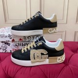Portofino DG Logo Calf Leather Sneakers Black Khaki