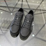 Downtown Men's Nappa Leather Re-Nylon Low Top Sneakers Black