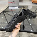 Downtown Men's Nappa Leather Re-Nylon Low Top Sneakers Black