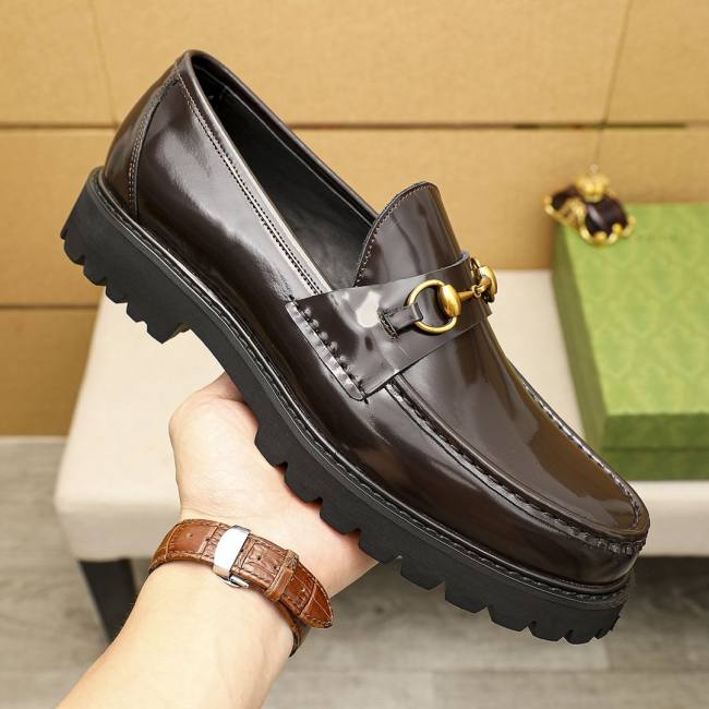 Horsebit Retro Lether Shoes Dark Brown
