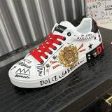 DG Portofino Rivet Embroidery Trendy Sneakers White Red