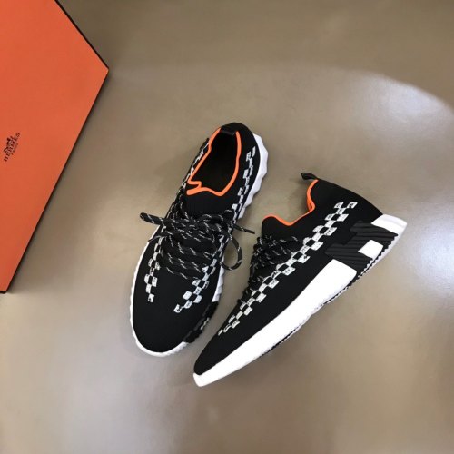 Flex Low Top Sneakers Black White Grid